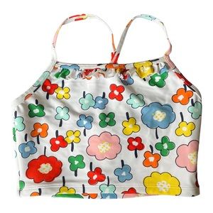 Hanna Andersson Girls Swim Tank Top Bikini Colorful Scandinavian Flowers